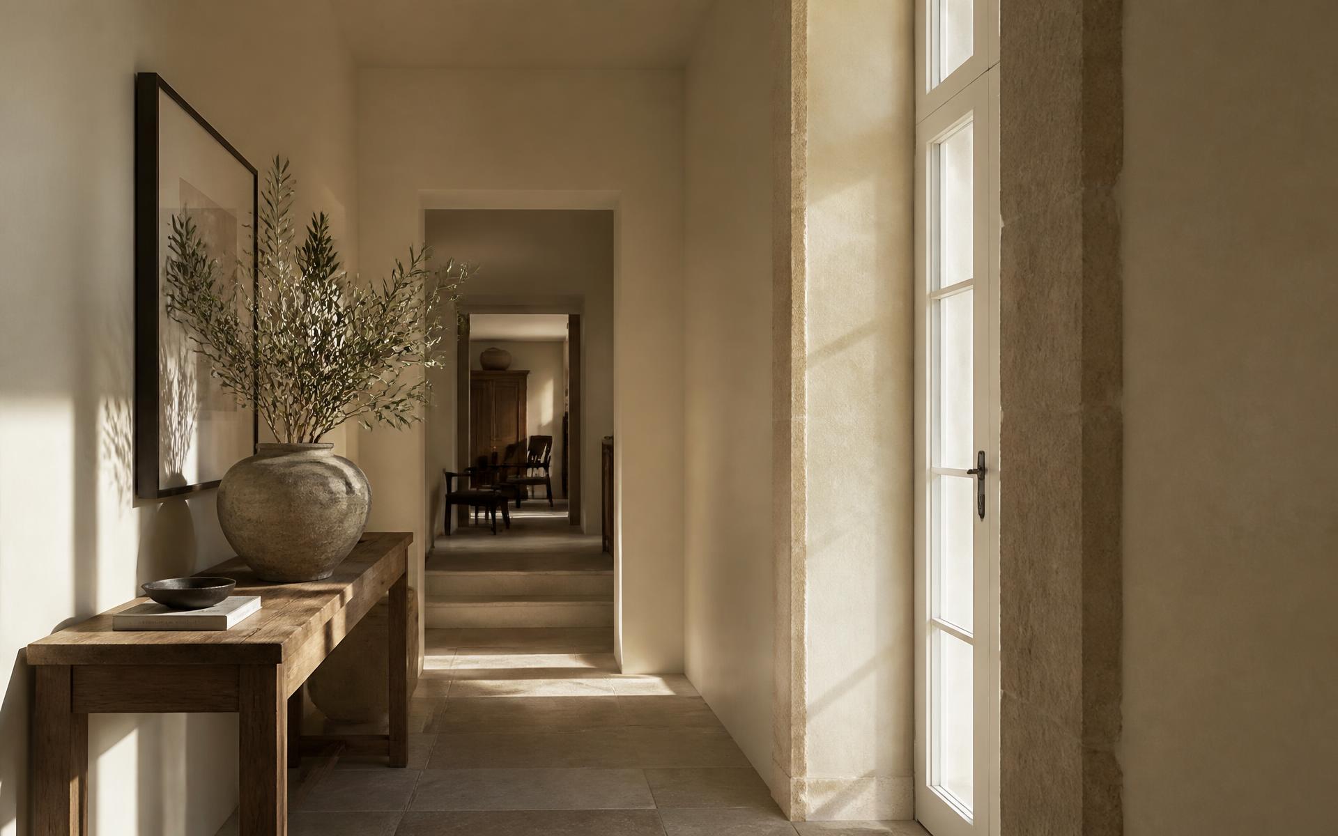 Corredor de uma casa portuguesa com luz natural